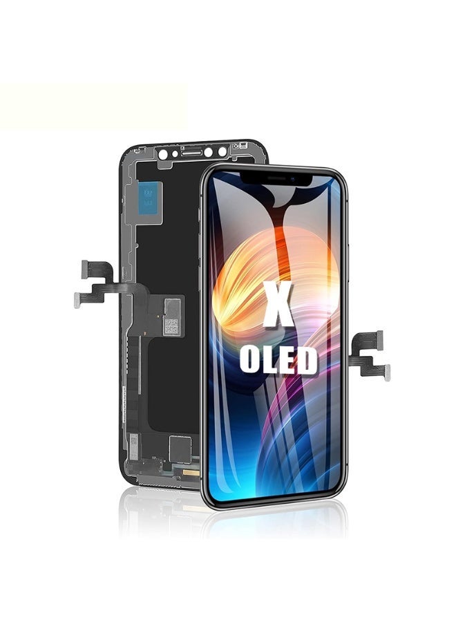 Kara Manda for iPhone X  Screen Replacement OLED  [NOT LCD] 5.8 Inch LCD Display 3D To uch Screen Digitizer FHD Frame Assembly Compatible with (Model A1865, A1901, A1902) - Image 1