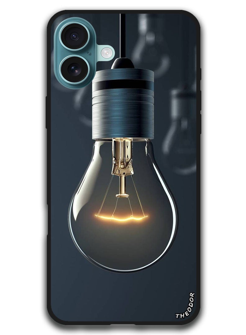 Theodor Protective Case Anti Scratch Shock Proof Bumper Cover For iPhone 16 (6.1)-inch Light Bulb - Image 1