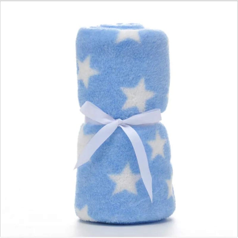 Brandonn Blue Star Polka Wrapping Sheet Cum Swaddle Baby Blanket for Babies(75 cm x 98 cm) - Image 3