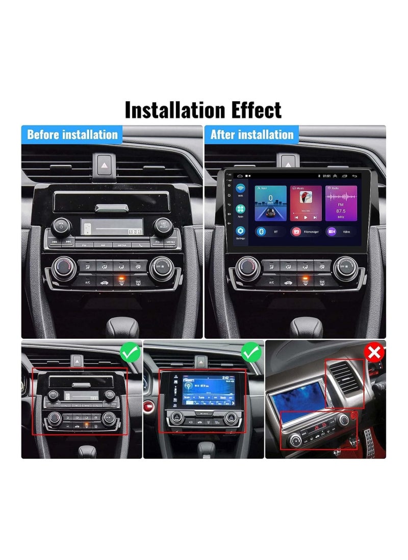 SHEZA STAR - Android Screen For Honda Civic 2016 To 2020 4GB RAM 64GB Memory Support Apple Carplay Android Auto Full HD Touch Screen 9 Inch built In Bluetooth USB Radio WiFi Play Store Backup Camera included - Image 1