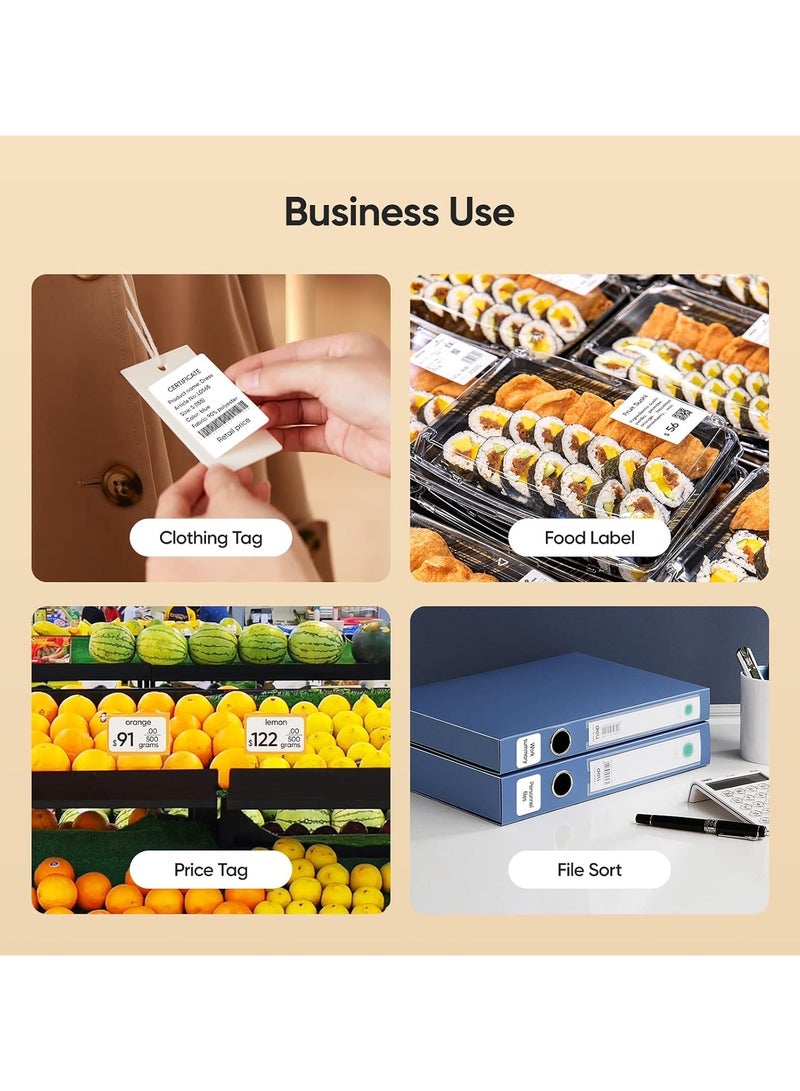 Barcode Label Printer B1 Inkless Label Maker with Tape, Bluetooth Sticker Printer 2 Inch for Food Baking Office Organisation Small Business Label Printer, Blue - Image 4