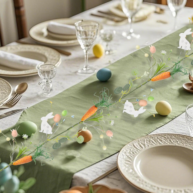 DR.DUDU 4 FT Easter Garland-Bunny & Carrot Garland Decorations for Mantle, Spring Artificial Garland with Easter Pastel Eggs for Indoor Home Fireplace Table Centerpiece Party DÃ©cor - Image 5