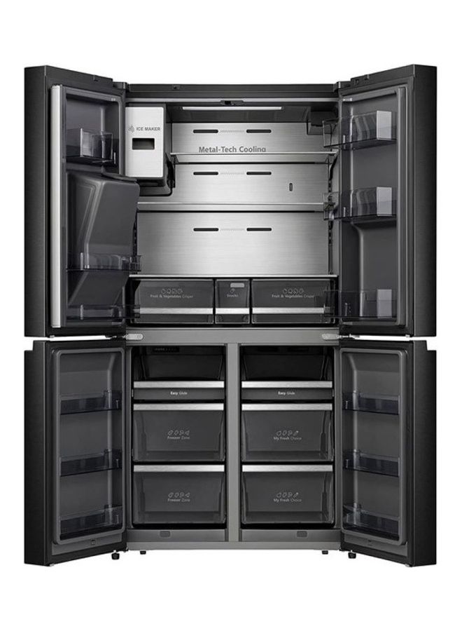 Hisense 541L Net Capacity Smart Refrigerator With Touch Screen Water Dispenser Ice Maker Stainless Steel RQ759N4IBU1 Black - Image 4