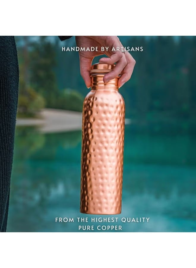 Water Bottle - 625ml - Hammered Ayurvedic Water Drinker - Drink More Water, Reduce Sugar Intake, and Enjoy Instant Health Benefits (Supports Insulation) - Image 2