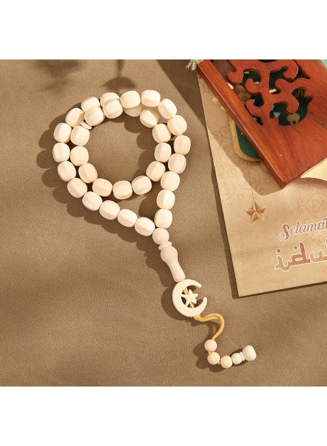 NIBEMINENT 33 Muslim Prayer Beads Milky White/12mm 