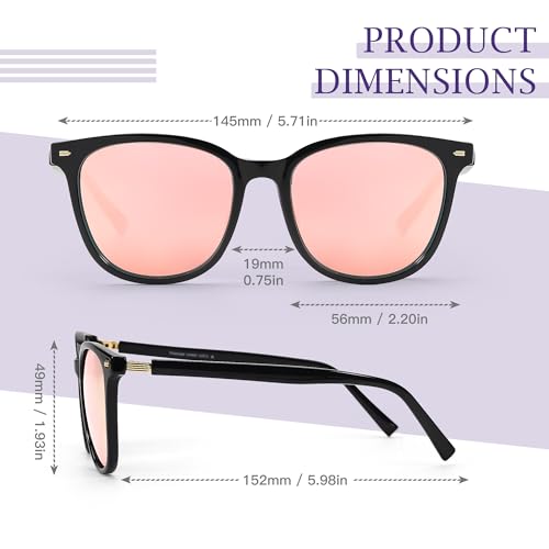SIPHEW Womens Mirrored Polarized Sunglasses - Cat Eye Oversized Sun Glasses w UV Protection for Women - Image 4