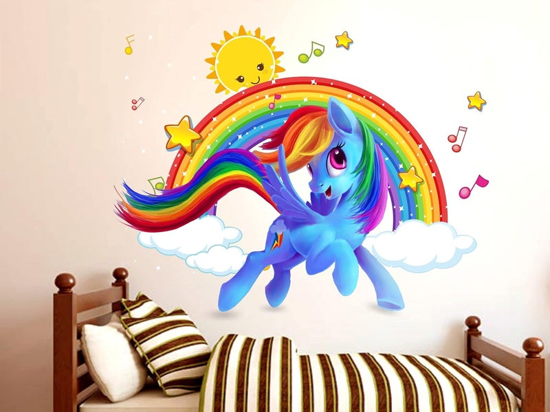 Design Zoo Unicorn Rainbow Sticker Wall Sticker for Living RoomBedroomOffice and All Decorative Stickers