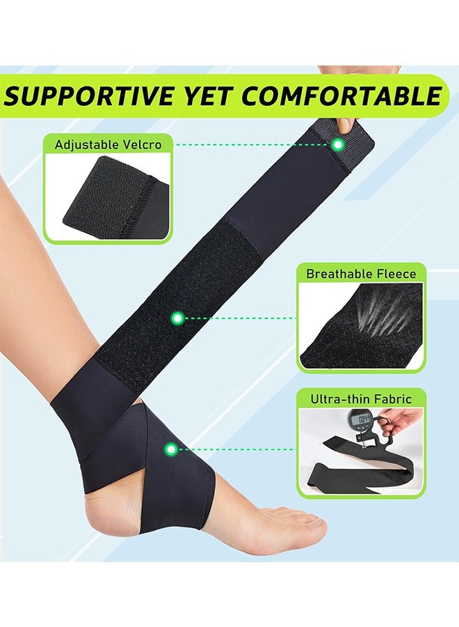 1Pcs Ultrathin High-Elastic Ankle Wraps Ankle Brace for Men Women Kids, Adjustable Ankle Straps for Running, Football, Basketball, Sprains, Arthritis, Plantar Fasciitis (Black, Medium) - Image 3