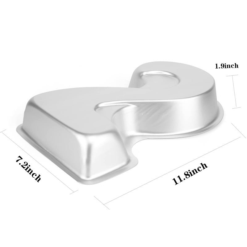 Cayanmydery Number 2 Shaped Cake Pan  Diy 3D Two-Year Old Birthday Cake Pan  Aluminum Cake Mould Nonstick Baking Tools - Image 4