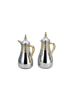Dallaty Dallaty jambiyah set of 2 gold & silver steel vacuum flask  - Image 3