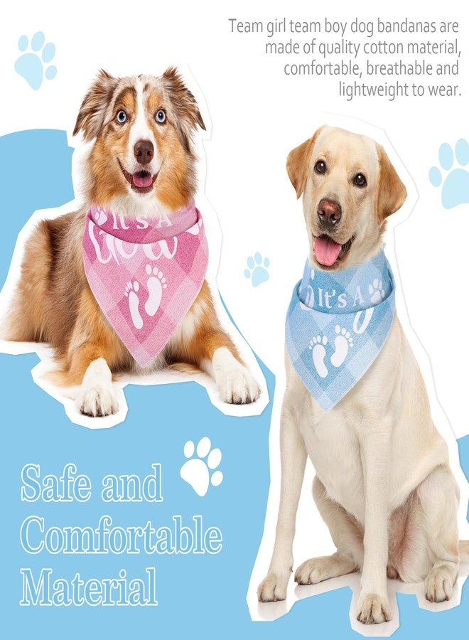 LEIFIDE 2 Pieces Gender Reveal Baby Announcement It's a Girl or It's a Boy Dog Bandana Pregnancy Announcement Plaid Triangle Pet Scarf Scarves Gender Reveal Photo Prop for Medium Large Dogs(Cute) - Image 5