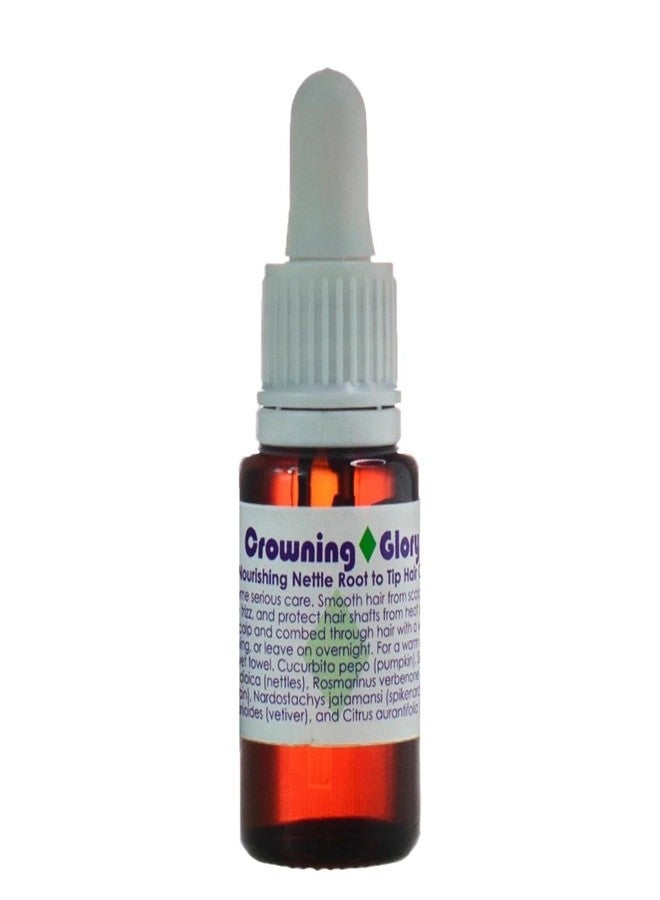 LIVING LIBATIONS - Organic Crowning Glory Nourishing Nettle Hair Oil | Natural, Wildcrafted, Vegan Clean Beauty (0.5 fl oz | 15 mL)