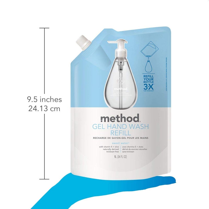 Method Gel Hand Soap Refill, Sweet Water, 34 Fl Oz (Pack of 3) - Image 4