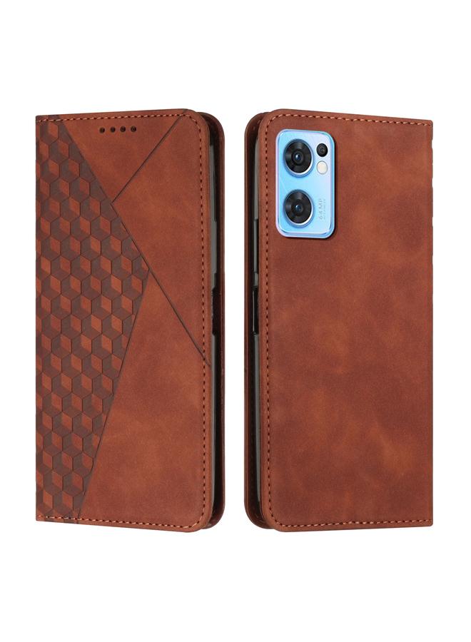 S-TOP Case For OPPO Reno7 5G Global/ Find X5 Lite Diamond Splicing Skin Feel Magnetic Leather Phone Case - Image 1