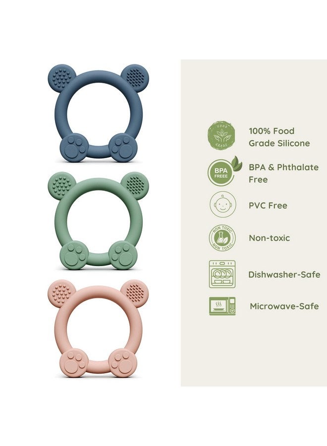 باندا إير مجموعة من 3 قطع من ألعاب التسنين للأطفال من باندا إير مصنوعة من السيليكون للأطفال من عمر 0 إلى 6 أشهر، حلقات التسنين للأطفال من عمر 6 إلى 12 شهرًا، عضاضة سيليكون للأطفال خالية من مادة بيسفينول أ، لتخفيف آلام التسنين وتسكين اللثة المؤلمة وسهلة الإمساك - Image 4