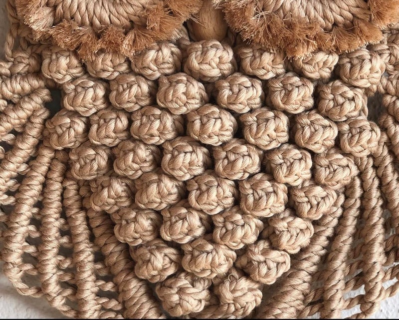 TMS Bohemian Owl Macramé Wall Hanging - 12 x 23 Inch - Handcrafted Boho Home Décor with Natural Elements - Boho Chic Accent for Home, Office, or Living Room (Beige) - Image 4