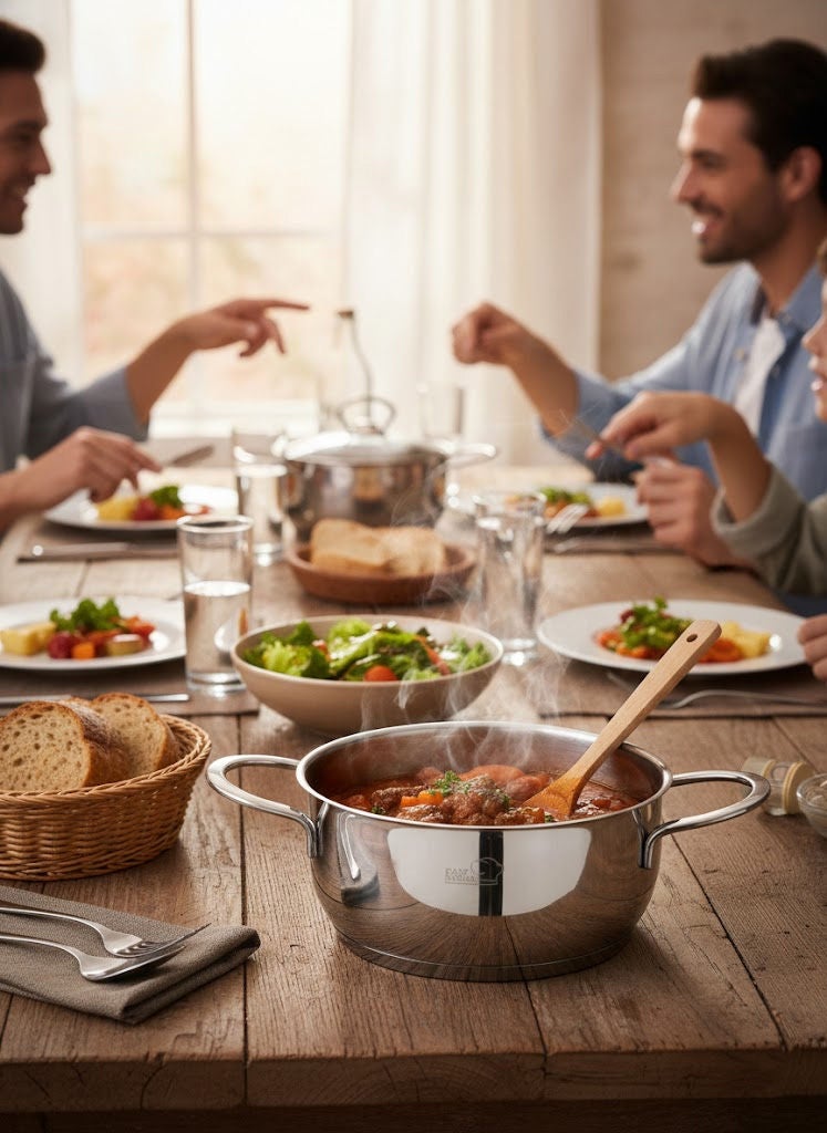 Easy Cooking Stainless Steel Cooking Pot 14cm Silver 18/10 (Made in Turkey) - Image 2