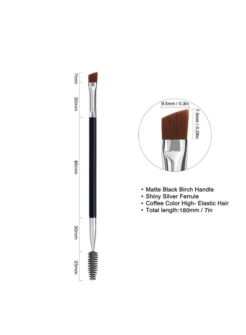 LOOKSEVEN Duo Eye Brow Brush - Angled Eyebrow Brush, Spoolie, Eyelash Comb - 1 Pcs - Image 2
