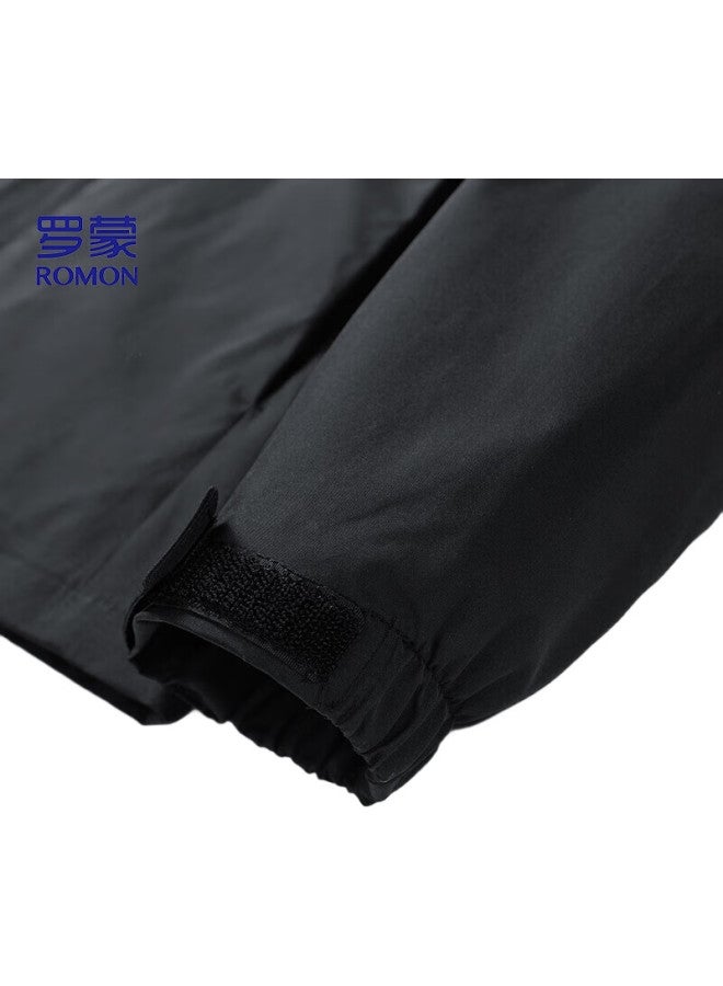 ROMON Men'S Jacket, Trendy Autumn Windproof Hooded Coat, Breathable Casual Business Jacket For Men, E29 Black 3Xl - Image 1