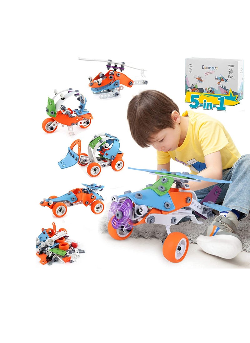 Learning Toys 5 in 1 Erector Set DIY Educational Construction Engineering Building Blocks Toys Kits for Kids Ages 6-12 for Boys & Girls Gift  - Image 3