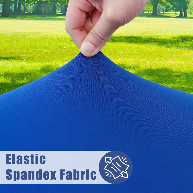 Moosfor Round Spandex Tablecloth, Elastic Fitted Waterproof Tablecloths for 36"-44" Tables, Stretch Washable Picnic Table Cover for Camping, Dining, Indoor and Outdoor, Blue - Image 2