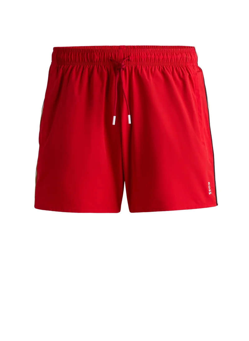 BOSS Fully lined swim shorts with signature stripe