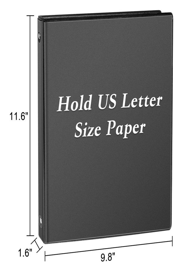 CIXILDTS 1-inch Round Ring Binder, Standard 3 Ring Binder Fit Letter Size Paper, Presentation View Binders, Black,12-Pack - Image 2