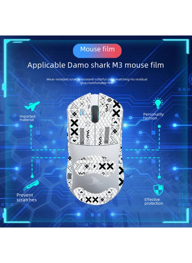 Generic - Applicable Mouse Anti-slip Stickers Darmoshark Damo Shark M3 Special Side Sweat-absorbing Protective Stickers Full Set Of Palm-Color:Damo Shark M3-SY-030 Purple Coolomi/White Diamond-all Inclusive - Image 1