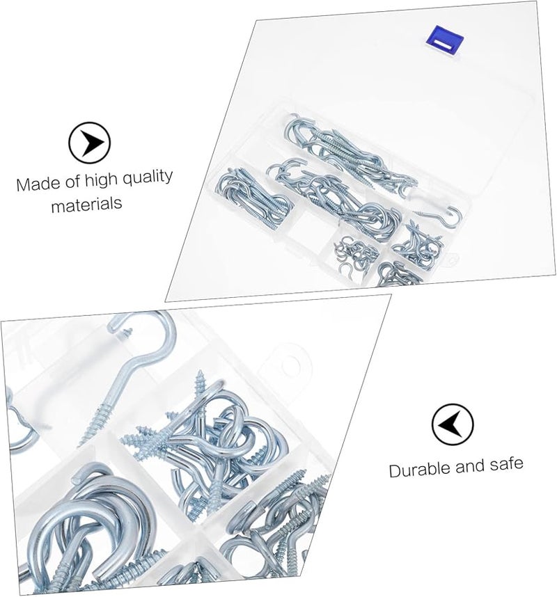 80 Pcs Heavy Duty Carbon Steel Screw Hook Assortment Kit Galvanized For Drywall Indoor Outdoor Use - Image 5