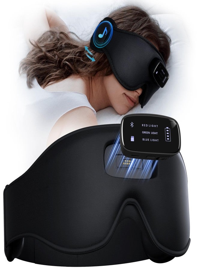 TOPOINT Sleep Mask with Headphones Bluetooth 5.4-3D Zero-Pressure Design Adjustable Sleep Headphones 100% Light Blocking Sleep Headphones with White Noise Sounds Comfortable(Onyx - Image 1