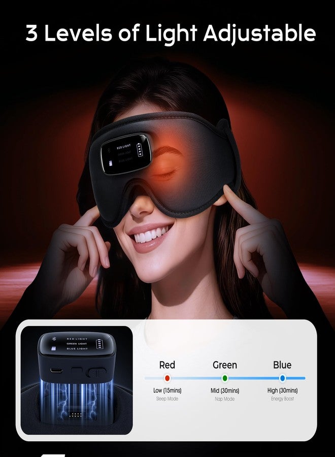 TOPOINT Sleep Mask with Headphones Bluetooth 5.4-3D Zero-Pressure Design Adjustable Sleep Headphones 100% Light Blocking Sleep Headphones with White Noise Sounds Comfortable(Onyx - Image 2