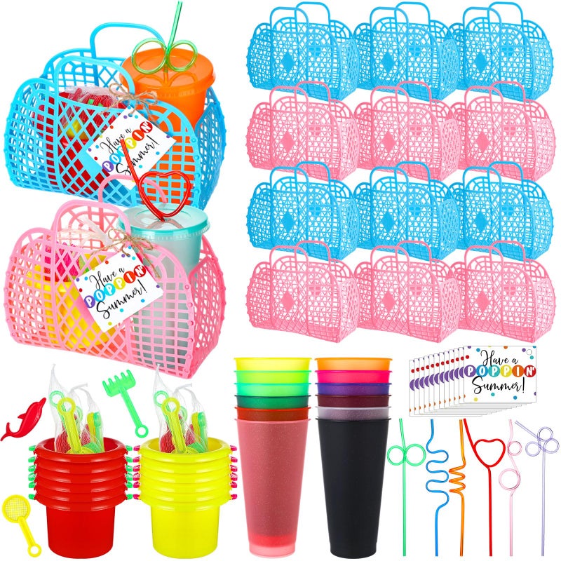 Simgoing End of Year Student Gifts from Teachers Graduation Gifts for Kids Bulk 73 Pcs Kindergarten Preschool Graduation Summer Class Party Favors with Sand Beach Buckets Bulk Basket Toys Cups Straw - Image 2