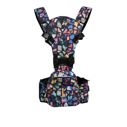 My Giraffe Hippy Snug 2-in-1 Hip Seat Baby Carrier with Detachable Top Part, Essentials Storage Space|Upto 20kgs|6 Carry Positions (Mosaic Print, Infant, Multicolor) - Image 1