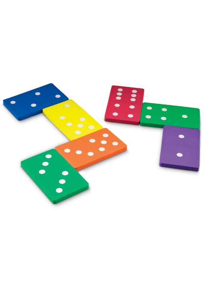 Learning Resources Jumbo Foam Dominoes (28-Piece Set, 13Cm X 7Cm, Black/White, Ages 5+) - Image 1
