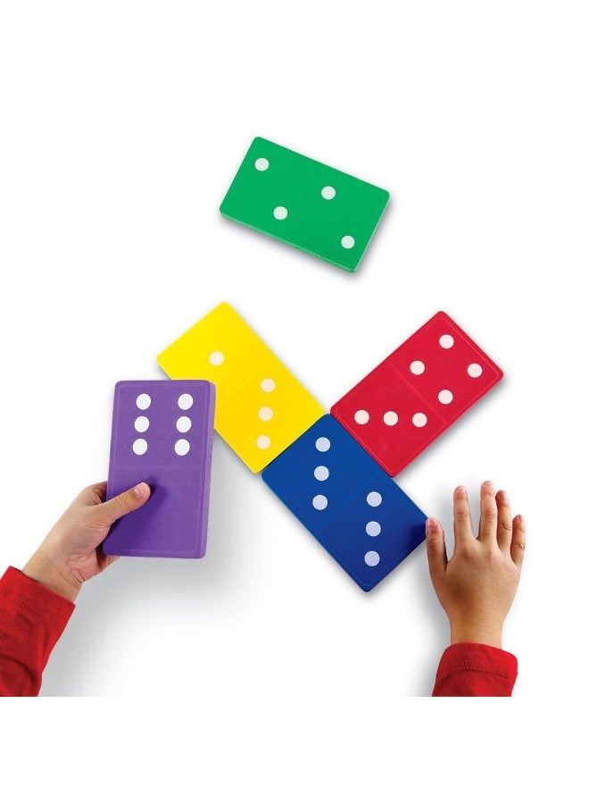 Learning Resources Jumbo Foam Dominoes (28-Piece Set, 13Cm X 7Cm, Black/White, Ages 5+) - Image 3