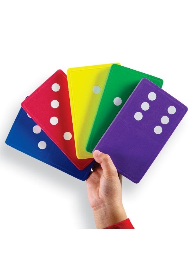 Learning Resources Jumbo Foam Dominoes (28-Piece Set, 13Cm X 7Cm, Black/White, Ages 5+) - Image 2