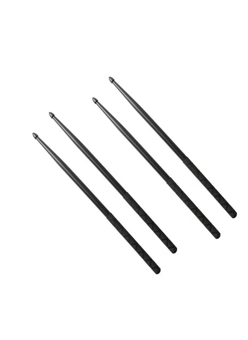 Realfrog - 2 Pairs 5A Nylon Drumsticks for Adults and Kids Light Durable Plastic Drum Sticks Set with Non-Slip Handles Professional Musical Instrument Percussion Accessories Black - Image 1