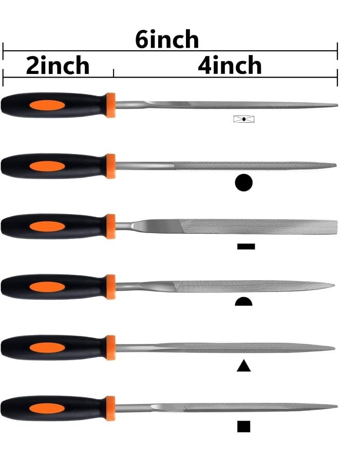 Royal Apex 6-Piece Needle File Set Precision Carbon Steel Files For Metal Wood And Plastic - Image 2