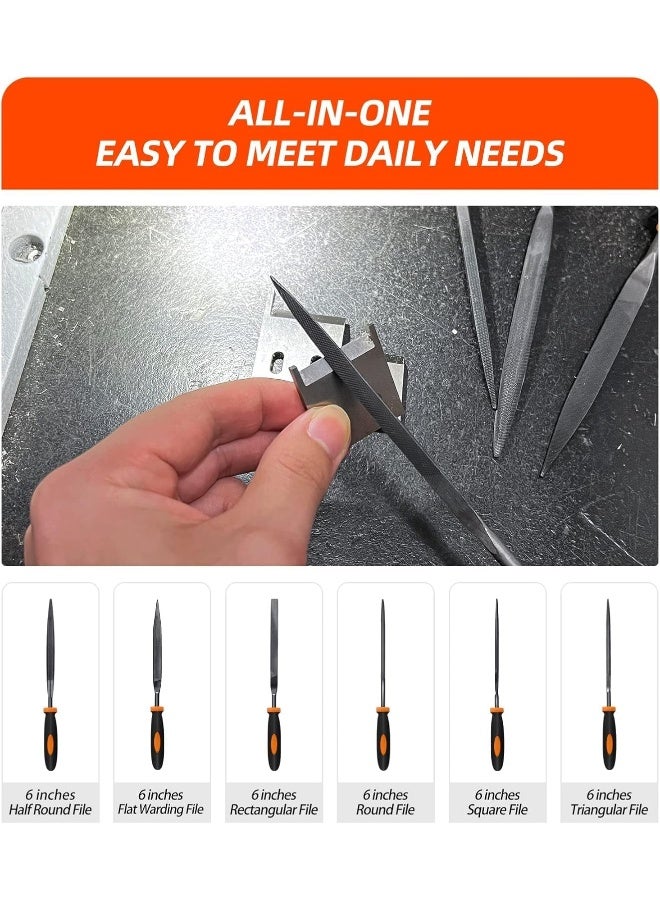 Royal Apex 6-Piece Needle File Set Precision Carbon Steel Files For Metal Wood And Plastic - Image 3