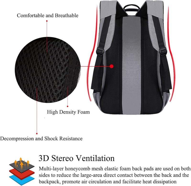 Vaupan Business Travel Laptop Backpack, Water Resistant College School Computer Bag Gifts with USB Charging Port for Men & Women Fits 15.6 Inch Notebook - Image 4