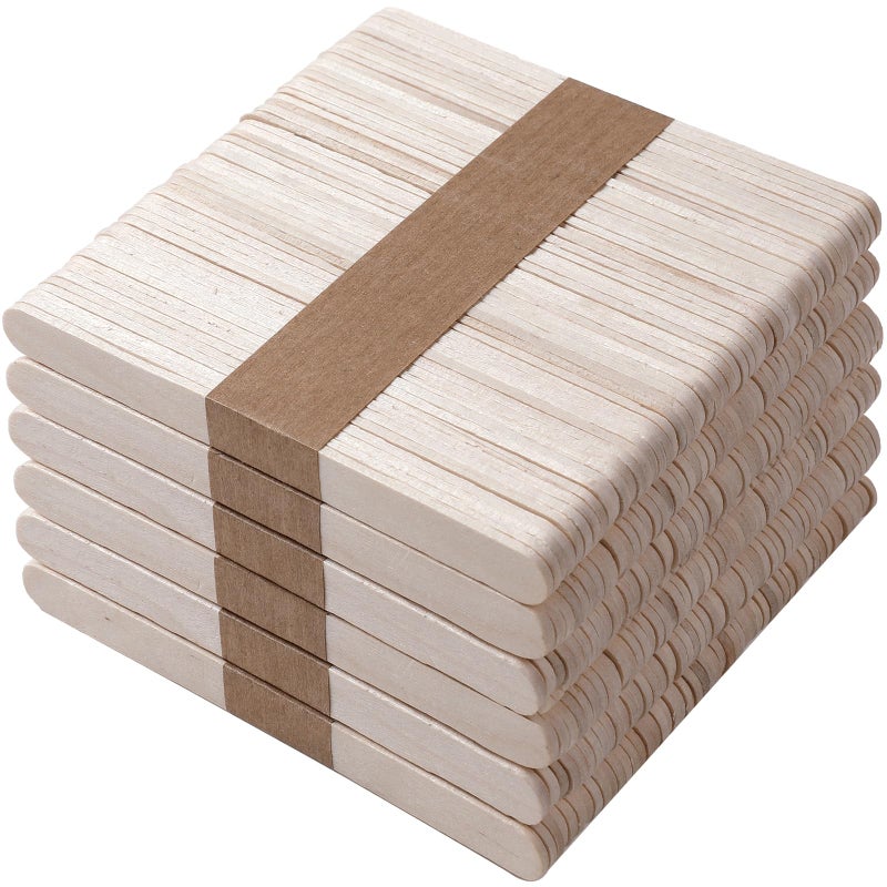 Borogo 300 Pcs Craft Sticks Ice Cream Sticks, Borogo 4.5inchs Sticks Natural Wood Popsicle Craft Sticks Treat Sticks Ice Pop Sticks for DIY Crafts - Image 2