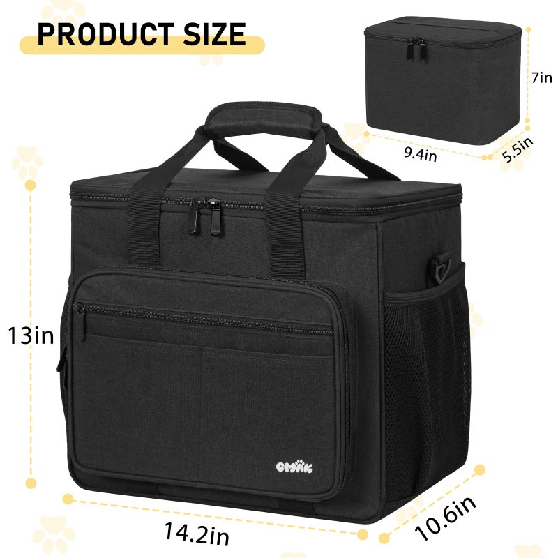 GMAK Large Pet Grooming Bag, Dog Grooming Tote Bags Supplies Organizer Case Pets Tools Organizer Tote for Dog Cat Grooming Tool Kit and Accessories, Black(Bag Only) - Image 5