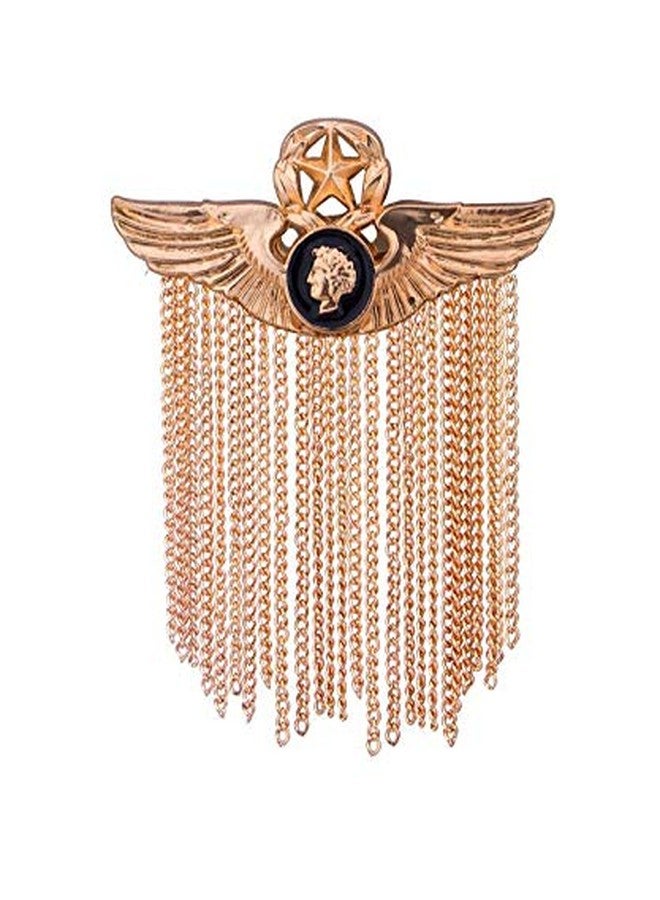 Adorn Pemium Golden Hanging Chains Designer Brooch for Men - Image 1