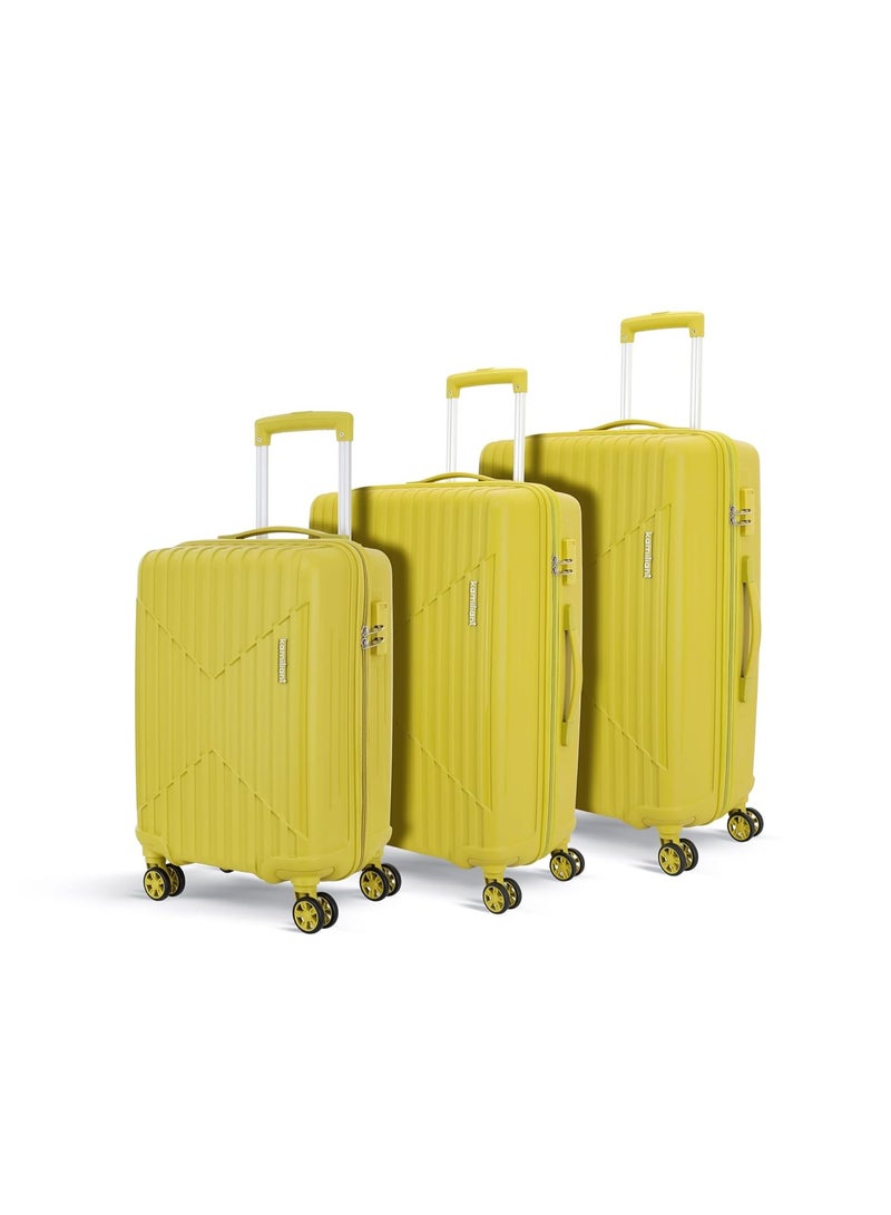 KAMILIANT by American Tourister Savvy | Trolley Bag Set of 3 (55+70+80 cms) for Travel| Hard Case Polypropylene (PP) Suitcase | 360° 8-Wheel Luggage Trolley | Combination Lock | Cress Green - Image 1