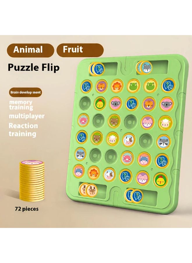 Memory Match Game 72 Pieces For Kids Fruits Animals Educational Family Activity - Image 3