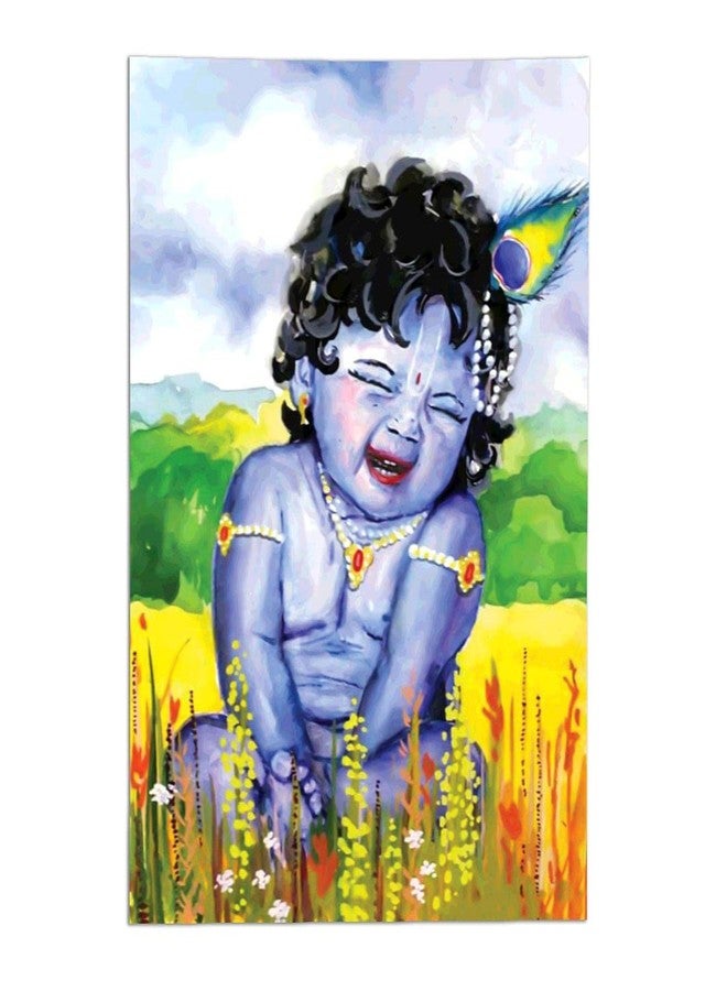 100Yellow® Bal Krishna Poster For Pregnant Women| Religious Bal Krishna God posters for room, Living Room, Posters For Bedroom, Mandir Room Walls (12 x 18 inches)|(Multicolor) - Image 1