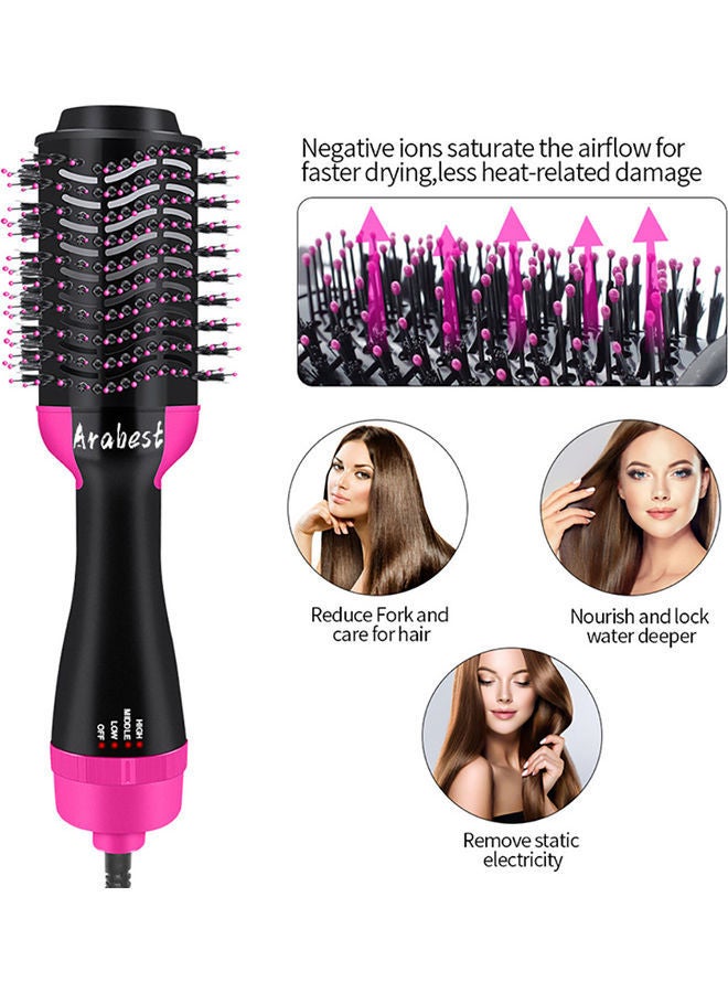 NIBEMINENT 3-In-1 Electric Professional Hot Air Hair Dryer Comb Black/Pink 34x7.5x5.5cm - Image 4