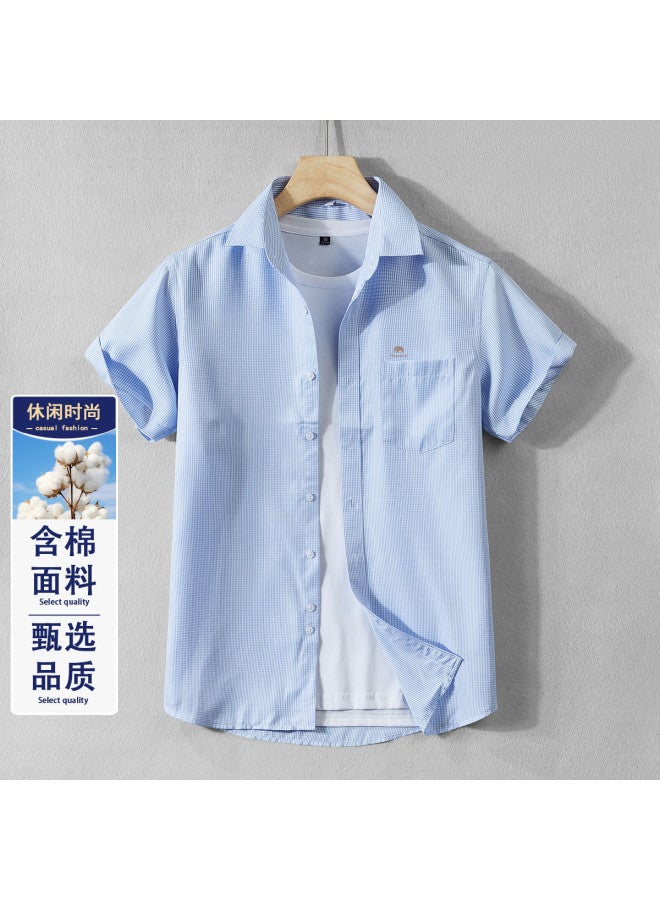 Fomoce cool Solid Color Men's Short Sleeve Shirt For Summer - Image 2