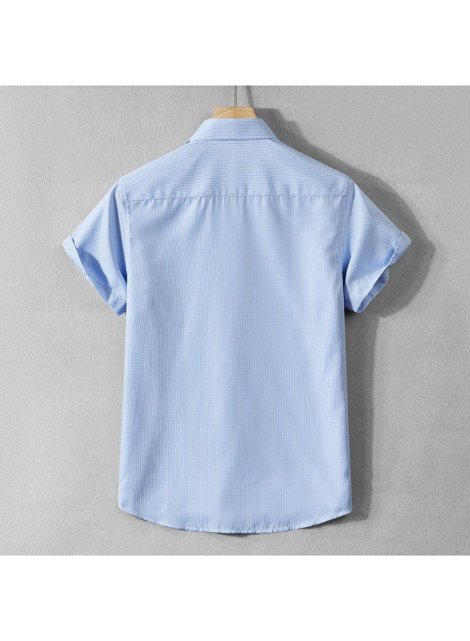Fomoce cool Solid Color Men's Short Sleeve Shirt For Summer - Image 4