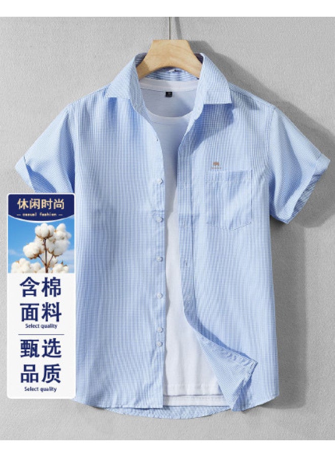 Fomoce cool Solid Color Men's Short Sleeve Shirt For Summer - Image 1